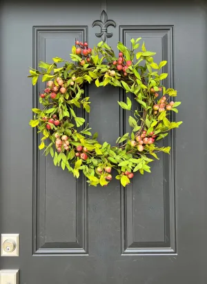 Simple Farmhouse Crabapple Wreath