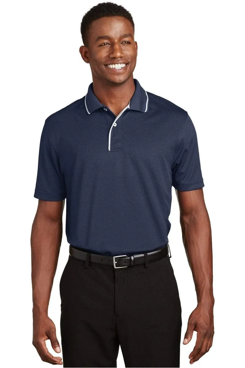 Sport-Tek K467: Dri-Mesh Polo with Tipped Collar and Piping