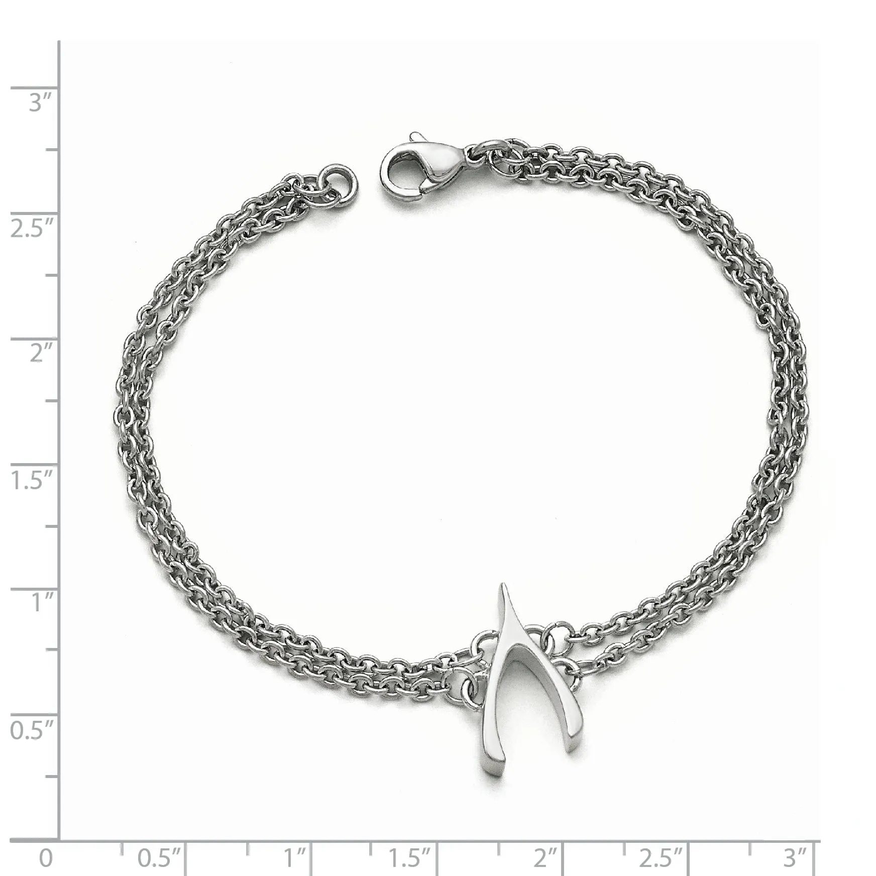 Stainless Steel Polished Wishbone Bracelet