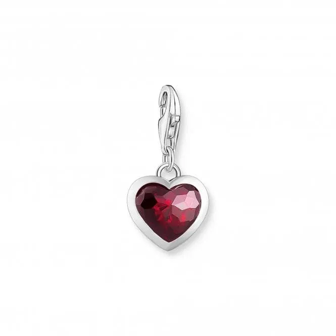 Sterling Silver Stone Red Heart Charm 2094-699-10