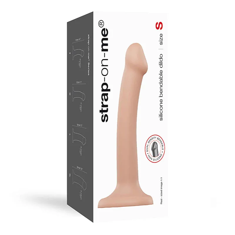 Strap-On-Me Bendable Dual-Density Silicone Suction Cup Dildo Vanilla S