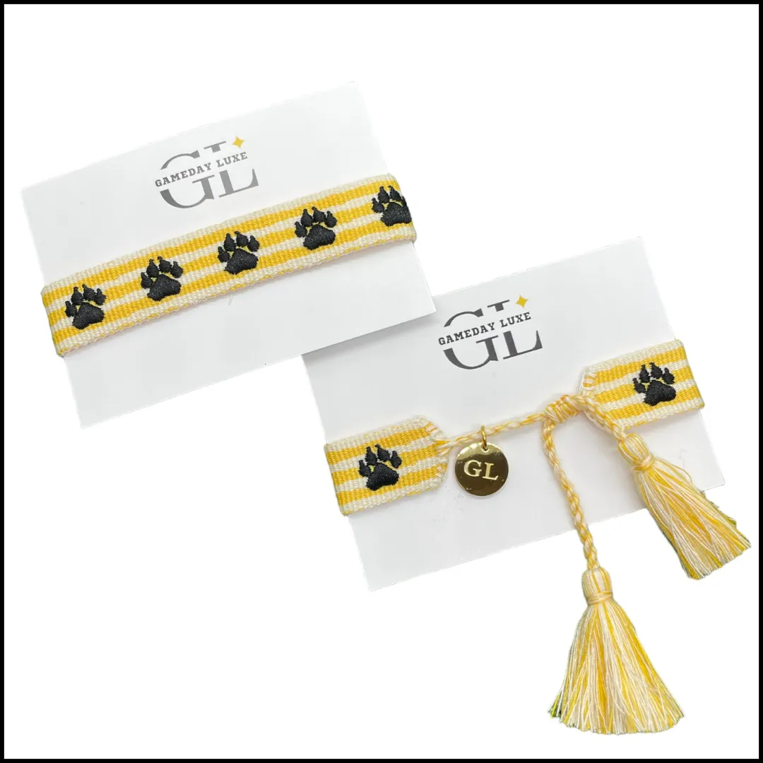 Striped Paws Team Tassel Bracelet