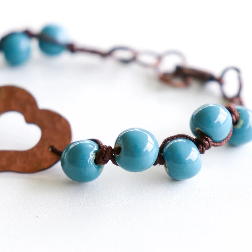 SwaziMUD™ Hammered Heart Bracelet