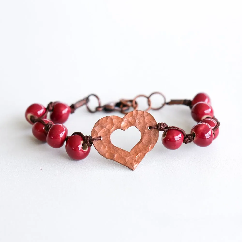 SwaziMUD™ Hammered Heart Bracelet