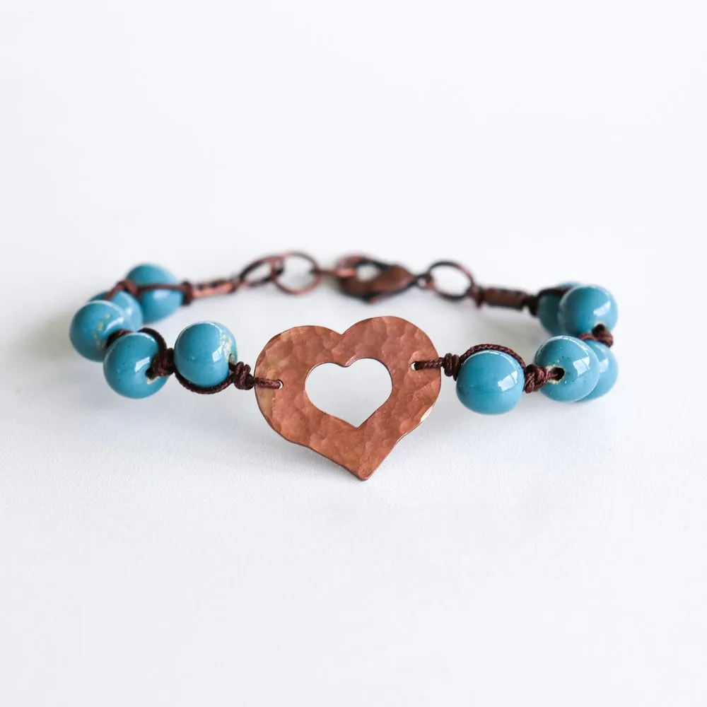 SwaziMUD™ Hammered Heart Bracelet