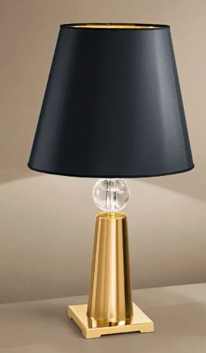 Table Lamp With Black And Gold Fabric Shade