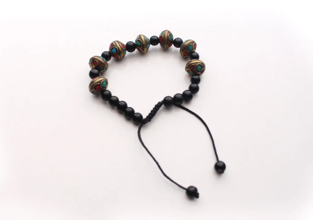 Trendy Black Beads Wrist Bracelet