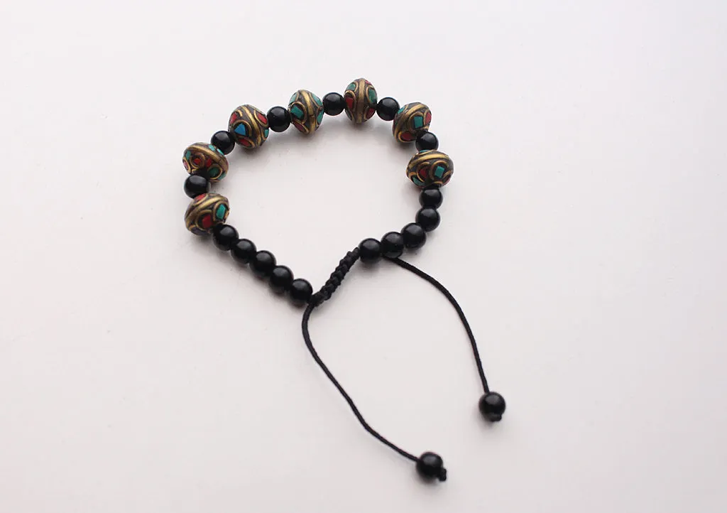 Trendy Black Beads Wrist Bracelet