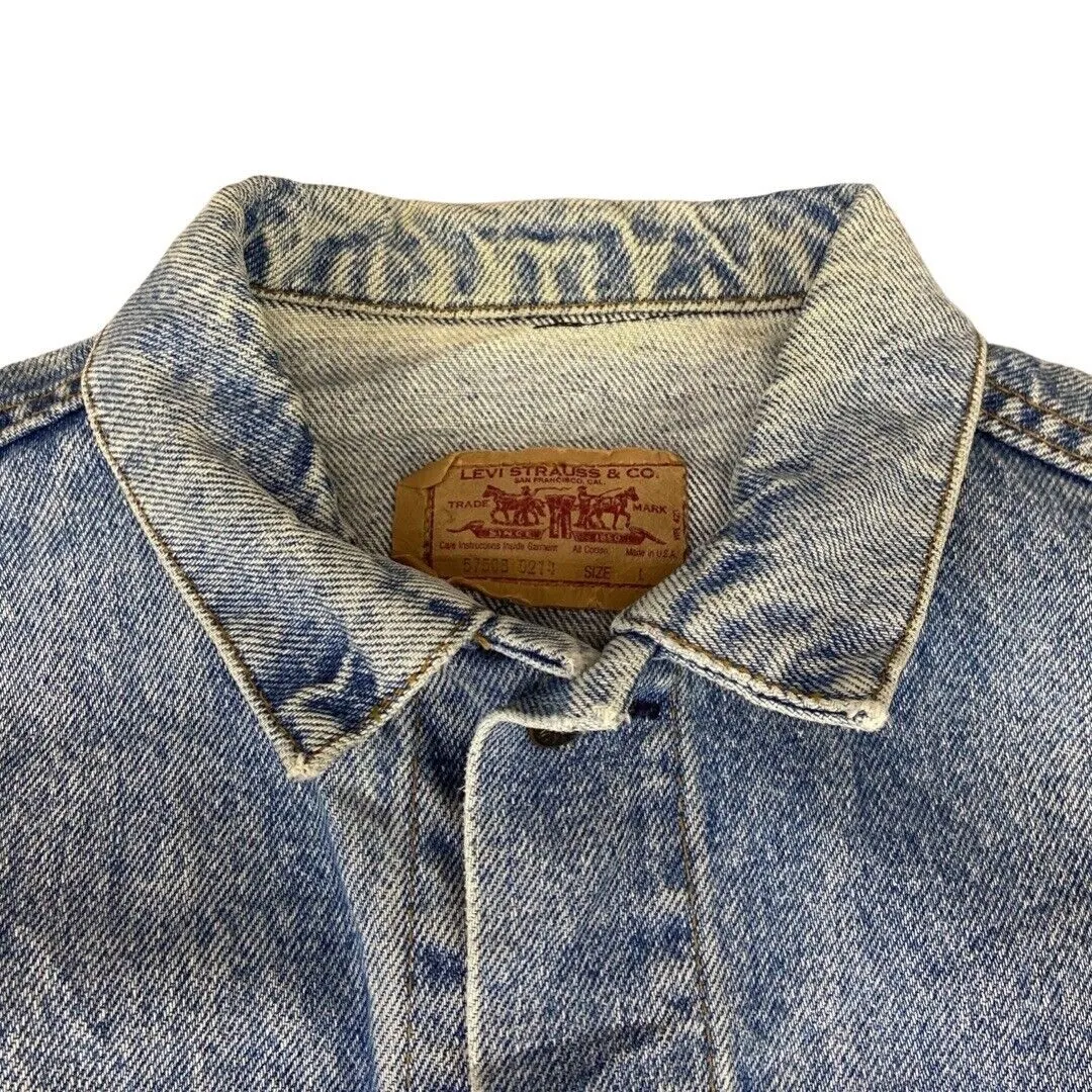 VTG 80s USA MADE LEVIS 70508 0214 TYPE 3 TRUCKER DENIM JACKET MOD SKINS 34” XS