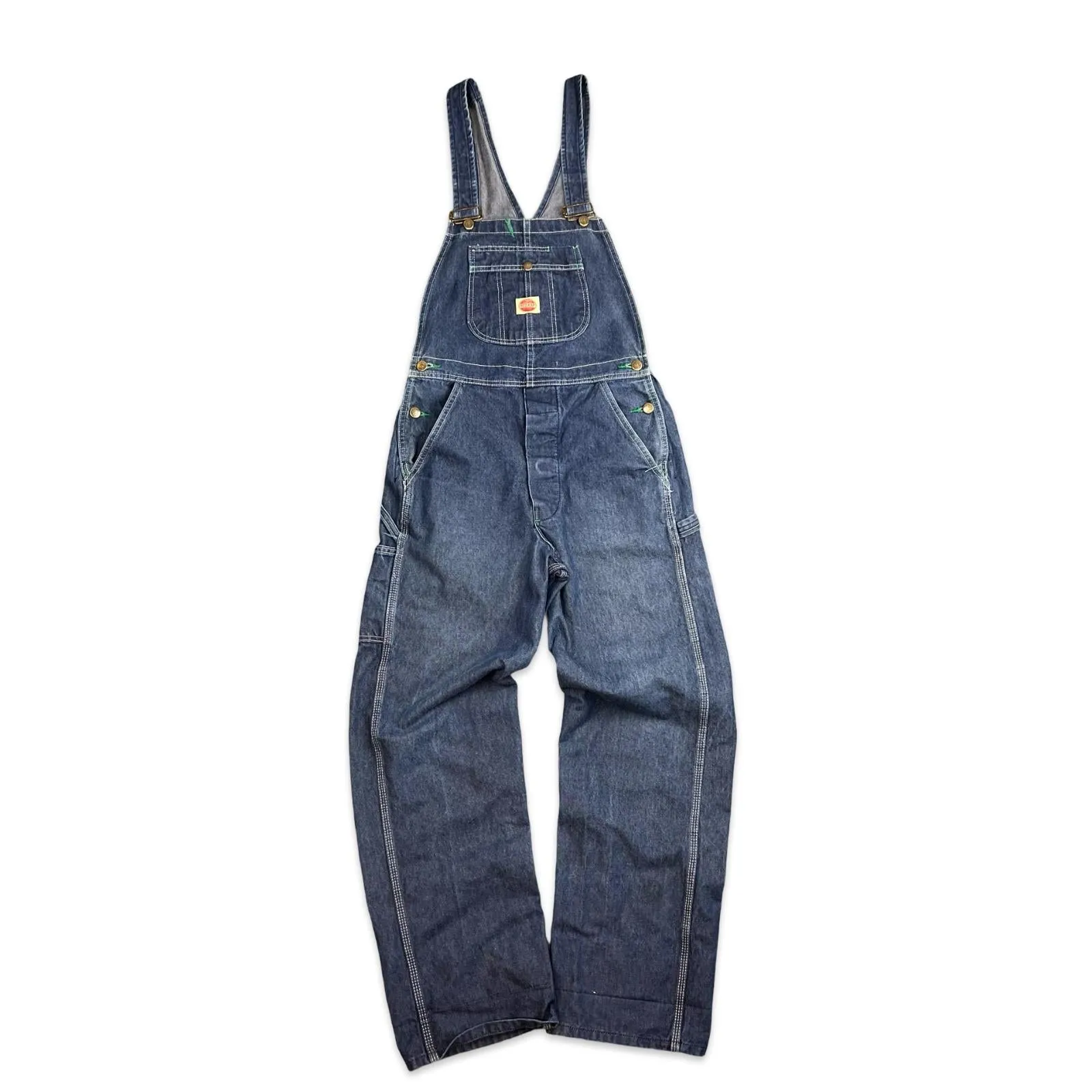 VTG USA RED KAP INDIGO DENIM DUNGAREES AMERICAN WORKWEAR ROCKABILLY 28W 32L