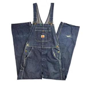 VTG USA RED KAP INDIGO DENIM DUNGAREES AMERICAN WORKWEAR ROCKABILLY 28W 32L