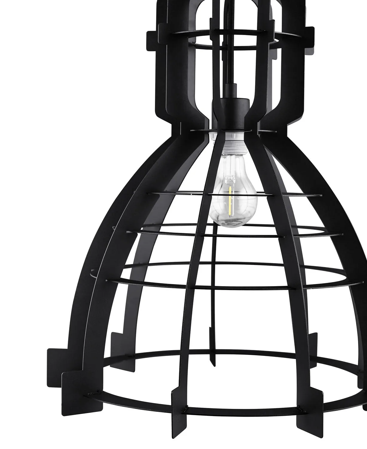 WE Furniture 16" Living Room Factory Slice Pendant Light - Black