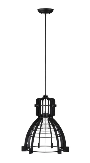 WE Furniture 16" Living Room Factory Slice Pendant Light - Black